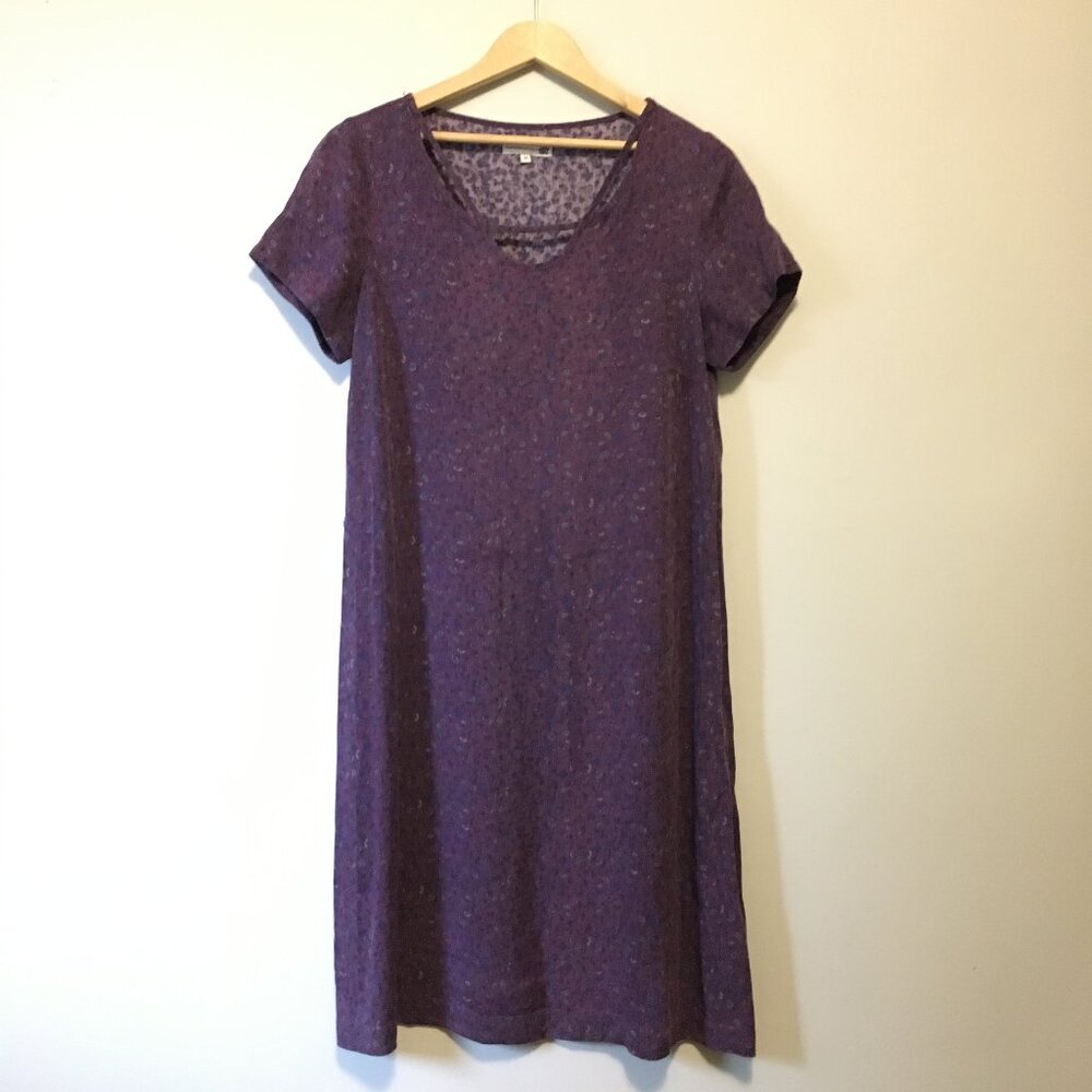Vintage 90s Jackpot Ditsy Purple Floral Viscose Shift Dress EU 38 US S